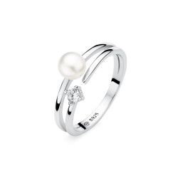 Inel argint cu perla naturala alba si piatra DiAmanti SK22534R_W-G (Argint 925‰ 1,8 g.)